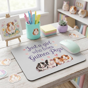 Mousepad Apenas uma Garota que Ama Porquinhos-da-Índia Po