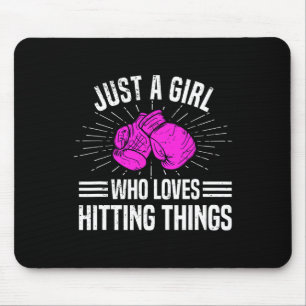 Mousepad Apenas Uma Garota Que Ama Socar Coisas Boxe Femini