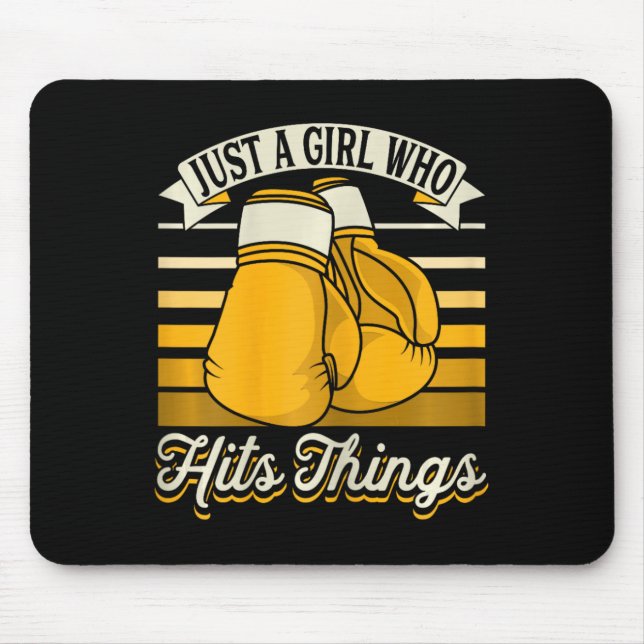 Mousepad Apenas Uma Garota Que Bate em Coisas Kickboxer Gar (Frente)