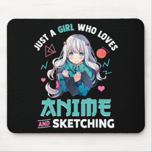 Mousepad Apenas Uma Menina Que Ama Animação E Desenhando Mã