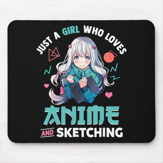 Mousepad Apenas Uma Menina Que Ama Animação E Desenhando Mã (Frente)
