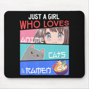 Mousepad Apenas Uma Menina Que Ama Anime Gata Ramen Por Kaw