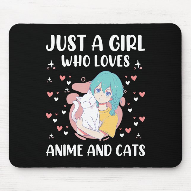 Mousepad Apenas Uma Menina Que Ama Animes E Gata Crianças B (Frente)