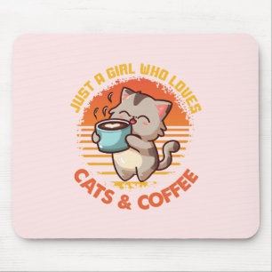 Mousepad Apenas Uma Menina Que Ama Cats E Café