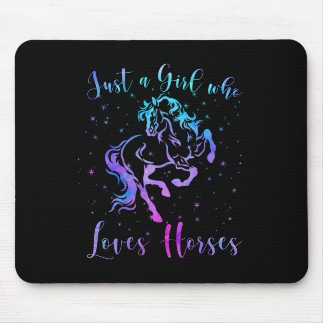 Mousepad Apenas Uma Menina Que Ama Cavalos Cavaleiros Caval (Frente)