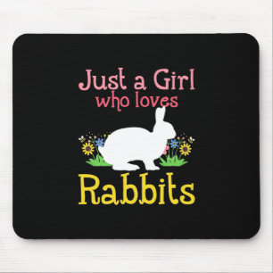 Mousepad Apenas Uma Menina Que Ama Coelhos E Flores