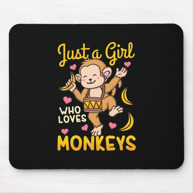 Mousepad Apenas Uma Menina Que Ama Macacos (Frente)