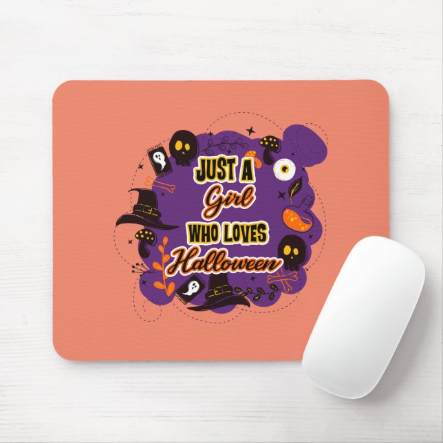 Mousepad Apenas Uma Menina Que Ama O Halloween (Com mouse)