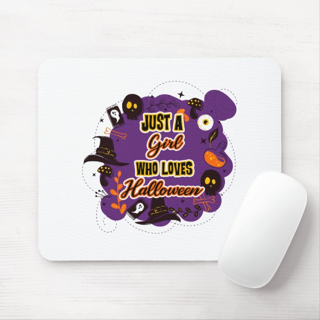Mousepad Apenas Uma Menina Que Ama O Halloween (Com mouse)