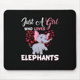 Mousepad Apenas Uma Menina Que Ama Os Presentes Dos Elefant