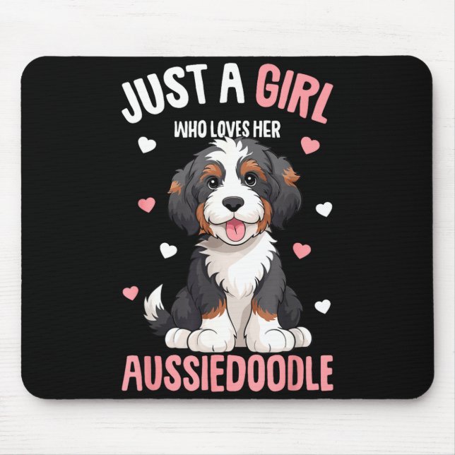 Mousepad Apenas Uma Menina Que Ama Seu Aussiedoodle Aussie  (Frente)