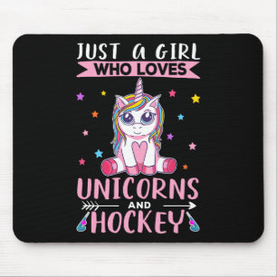 Mousepad Apenas Uma Menina Que Ama Unicórnios E Hóquei De C