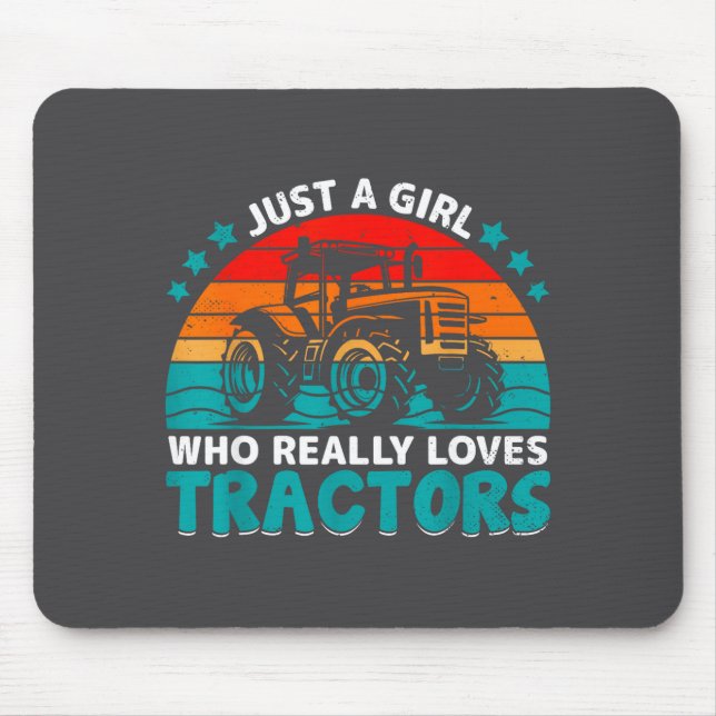Mousepad Apenas Uma Menina Que Realmente Ama Tratores Diver (Frente)