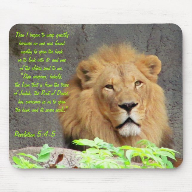 Mousepad Apocalipse 5:4-5 com Leão Macho (Frente)