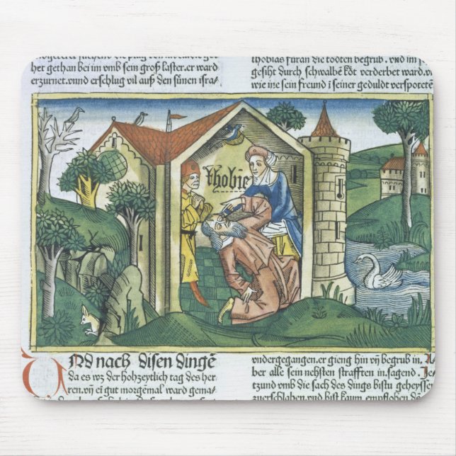 Mousepad Apócrifo: Tobit é cegado pelo excremento do pardal (Frente)