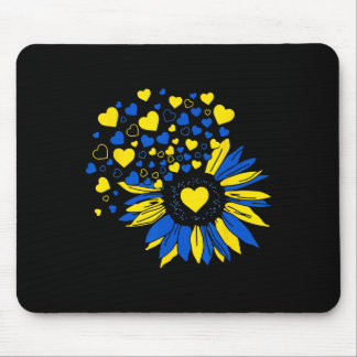 Mousepad Apoiar Ucrânia Girassol Bandeira Ucraniana Coração