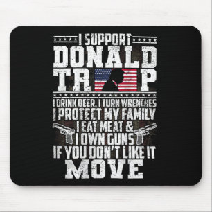 Mousepad Apoie Donald Trump Eu Bebo Cerveja I Roda Wrenches