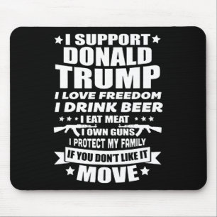 Mousepad Apoie Donald Trump I Love Freedom I Beer Beer Beer