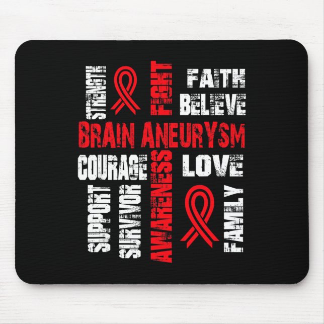 Mousepad Apoio à crença e à luta contra o ANEURYSM CEREBRAL (Frente)