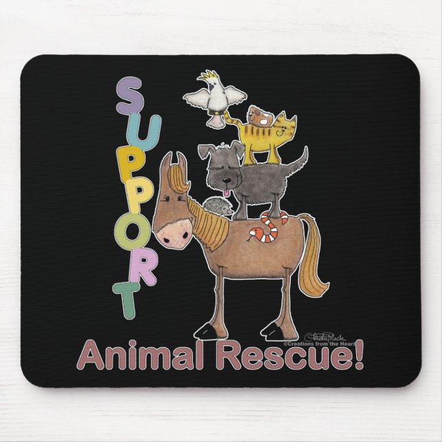 Mousepad Apoio ao resgate de animais (Frente)