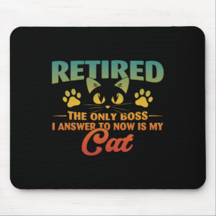 Mousepad Aposentado Cat Funny Retirement 2024 Desoration Me