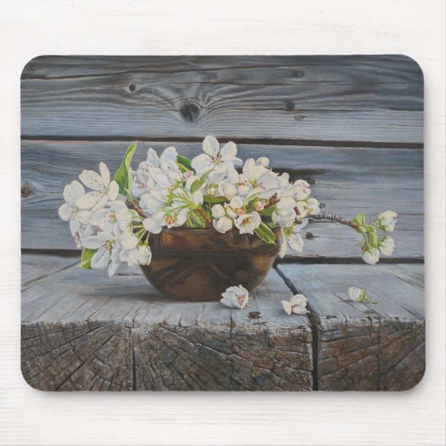 Mousepad Apple Blossom Still Life – Original Fine Art Print (Frente)