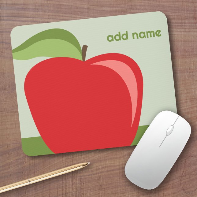 Mousepad Apple de professor personalizado com desenho de ma (Teacher Mouse Pad)