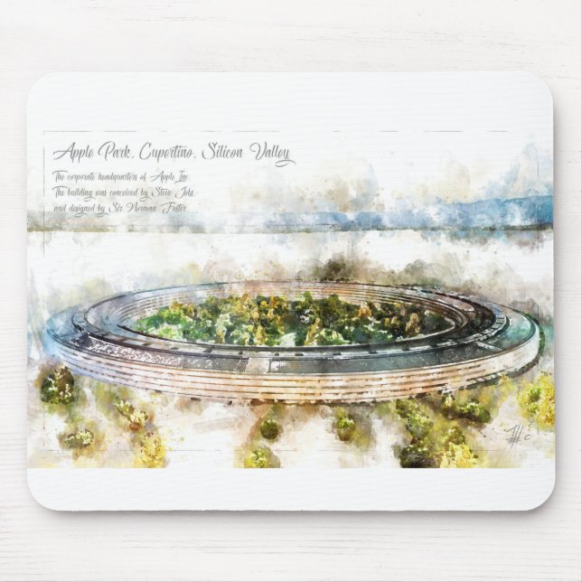 Mousepad Apple Park Aquarell (Frente)