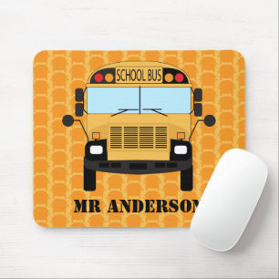 Mousepad Apreciação do Professor de Ônibus Escolar Amarelo