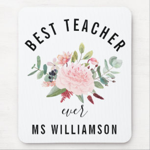 Mousepad Apreciação Floral Personalizada do Professor