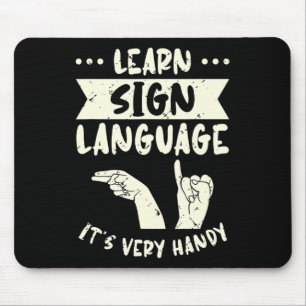 Mousepad Aprenda a Língua de Sinais É Muito Útil Conscienti