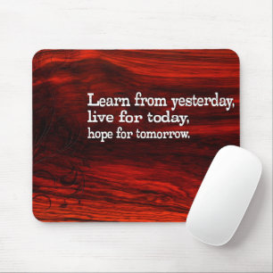 Mousepad "Aprender, viver, esperar" Citação Inspiracional
