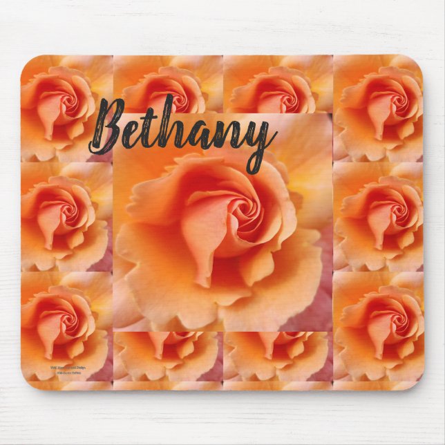 Mousepad Apricot Peach Rosa Flower Close (Fechar foto) (Frente)