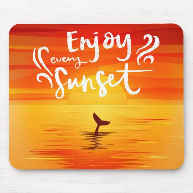 Mousepad Aproveite todo o pôr do sol com cauda de golfinho (Frente)