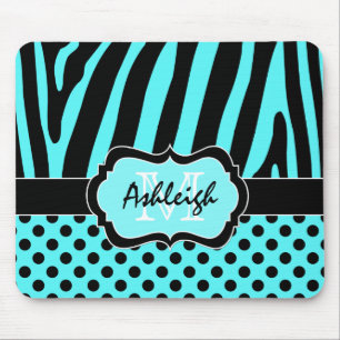 Mousepad Aqua, listra do preto, a branca da zebra & pontos