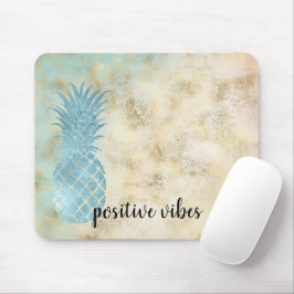 Mousepad Aqua Pineapple Dourada Grunge