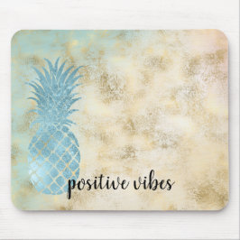 Mousepad Aqua Pineapple Dourada Grunge