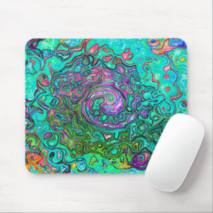 Mousepad Aquamarine Groovy Abstrato Retro Líquido Redemoinh