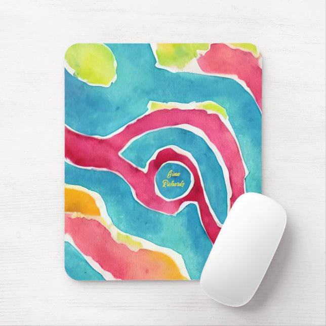 Mousepad Aquarela Abstrata (Com mouse)
