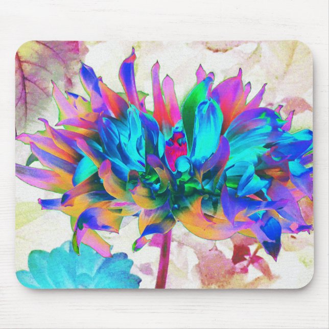 Mousepad Aquarela Atormentada Rainbow Cactus Dahlia (Frente)