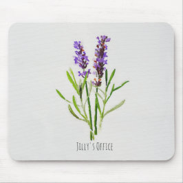 Mousepad Aquarela de Lavanda Botânica de Jilly
