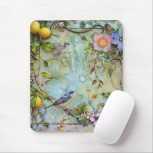 Mousepad Aquarela de Limões e Azulejos