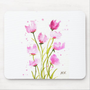 Mousepad Aquarela Ervilhas cor-de-rosa-palha, cor-de-rosa, 