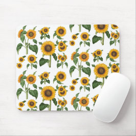 Mousepad Aquarela Flores suntuárias Folhagem botânica Verde