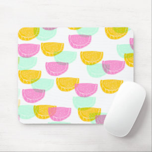 Mousepad Aquarela Melancia Rosa Verde Amarelo Padrão