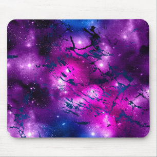 Mousepad Aquarela Rosa, Roxo e Azul Galáxia Mármore