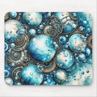 Mousepad Aquarela Steampunk Bolhas & Engrenagens