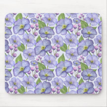 Aquarela Violetas Roxas e Padrão Floral