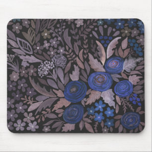Mousepad Aquarelas flores florais pequenas marinhos rosas c