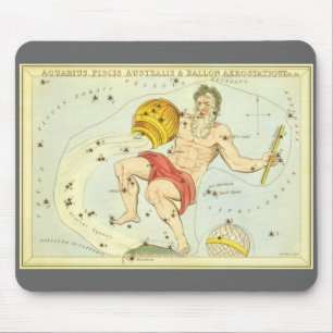 Mousepad Aquário, Constelação Vintage, Espelho de Urânia